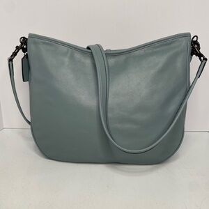 2 Way COACH - SOFT TABBY HOBO Light Blue Sage Pewter Leather Crossbody Bag C6340